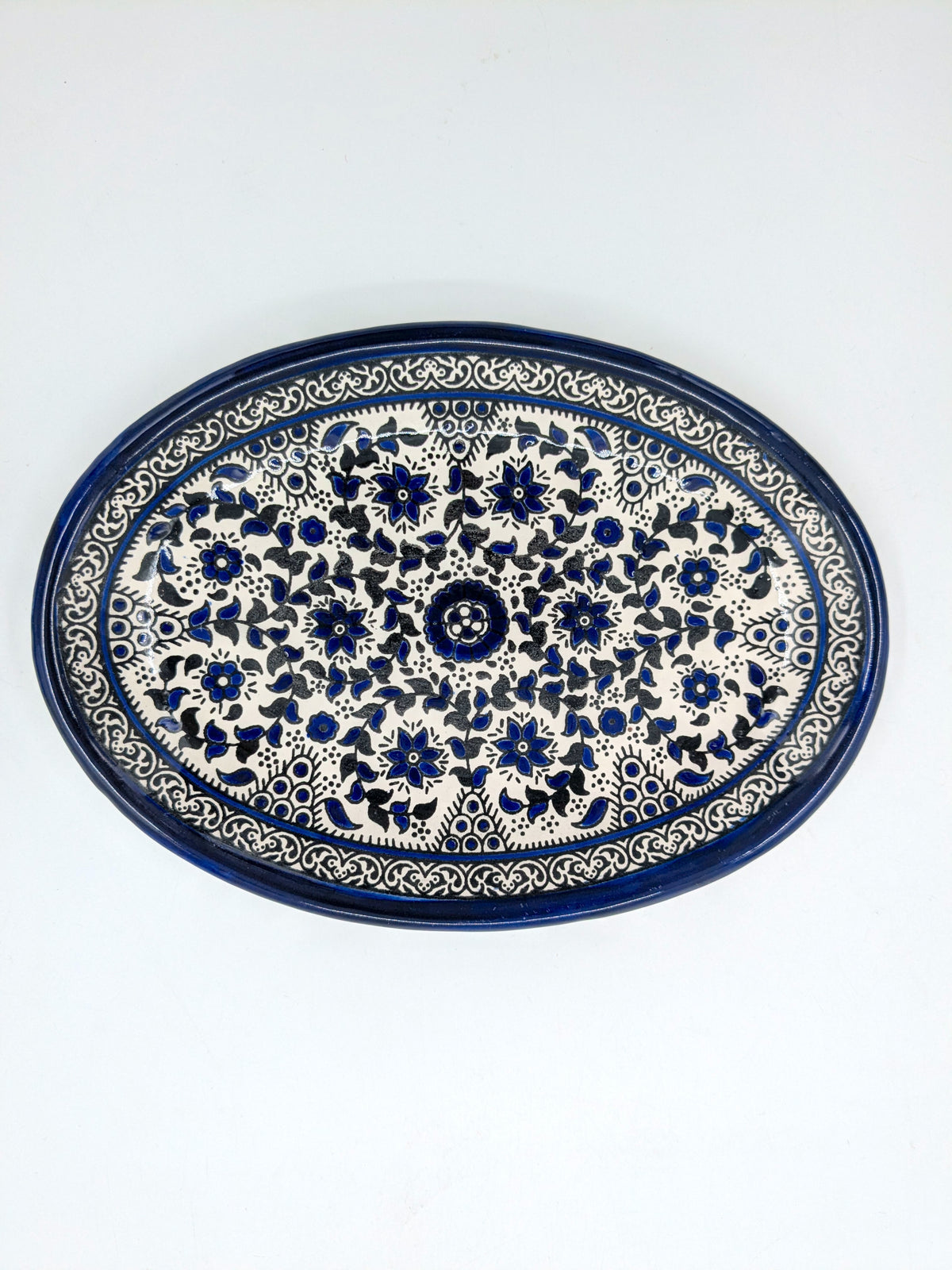 Ovale serveerschaal - ramallah blauw