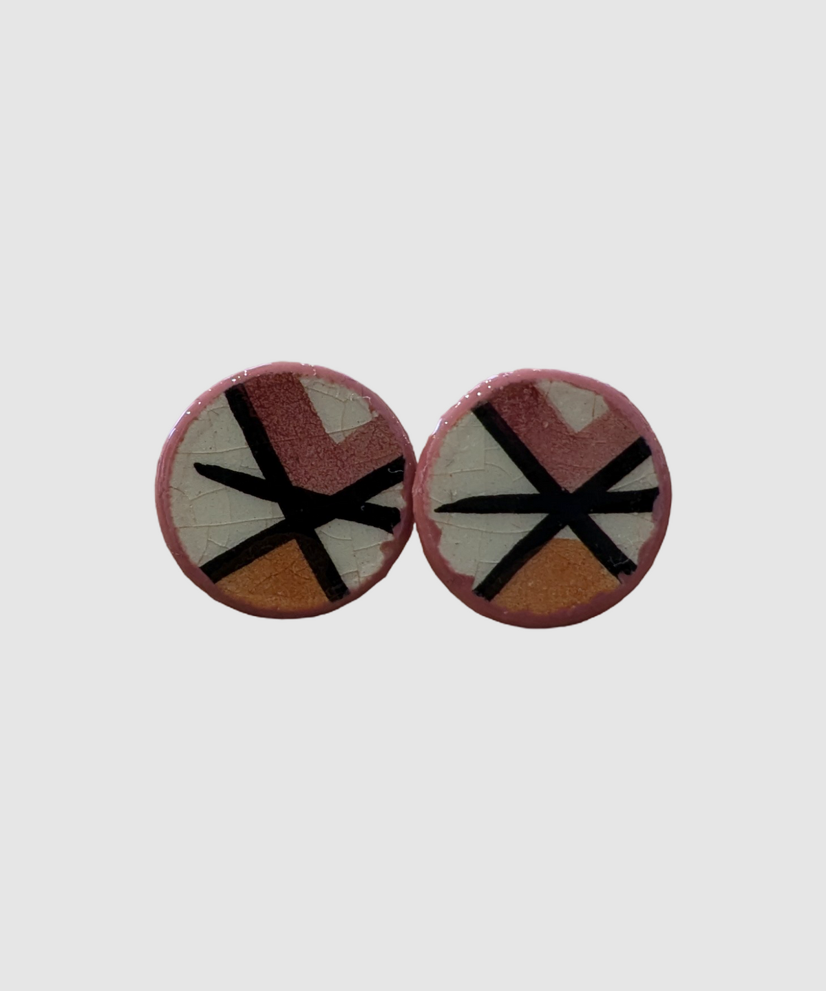 Boucles d'oreilles artisanales en céramique palestinienne- M
