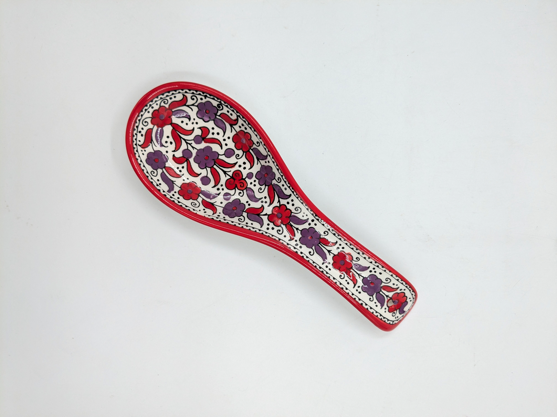 Skeholder (spoon rest) - rød/lavendel