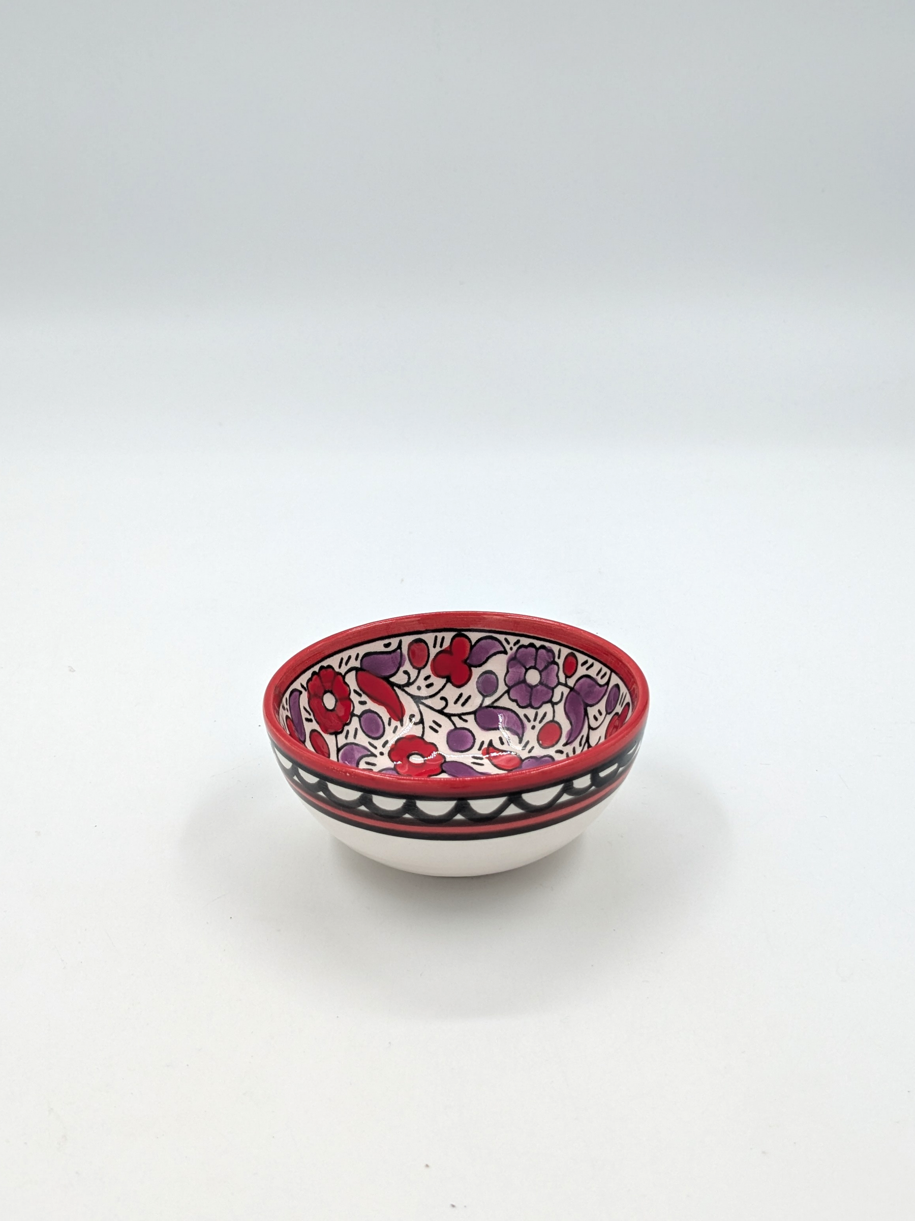 Schaal 9 cm - rood/lavendel
