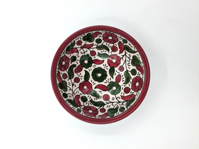 Kom 9 cm - bordeaux/groen