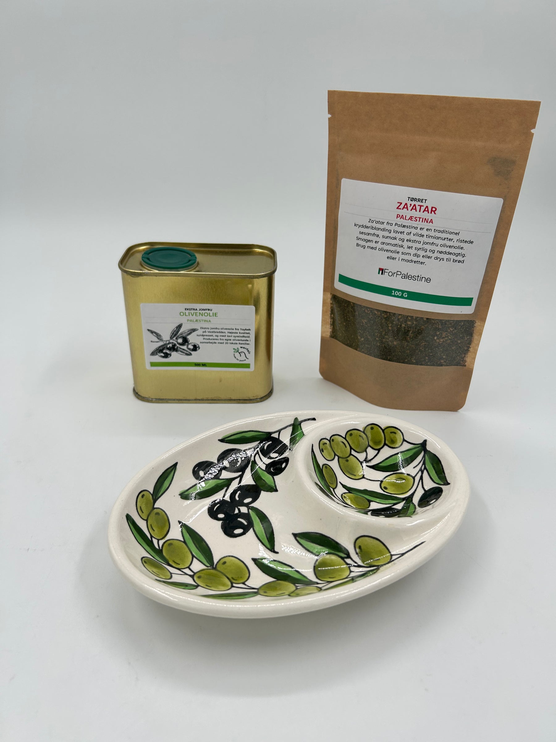 Dipskål med 2 rum, ekstra jomfruolivenolie og za’atar