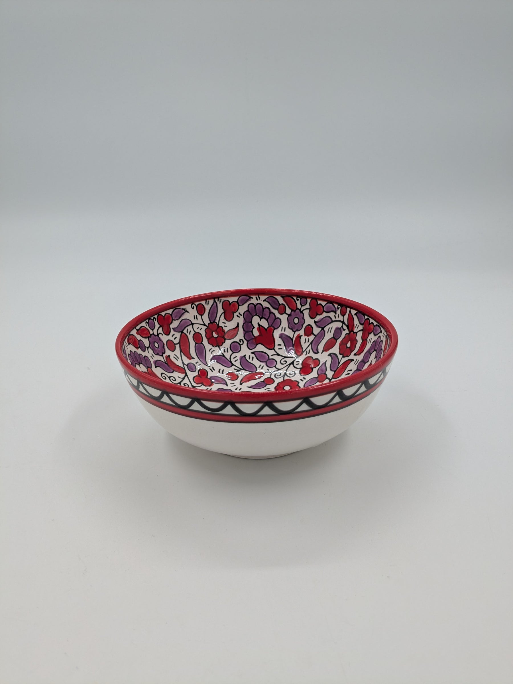 Skål 12 cm - rød/lavendel