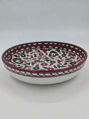 Serveerschaal 18 cm - bordeaux/groen