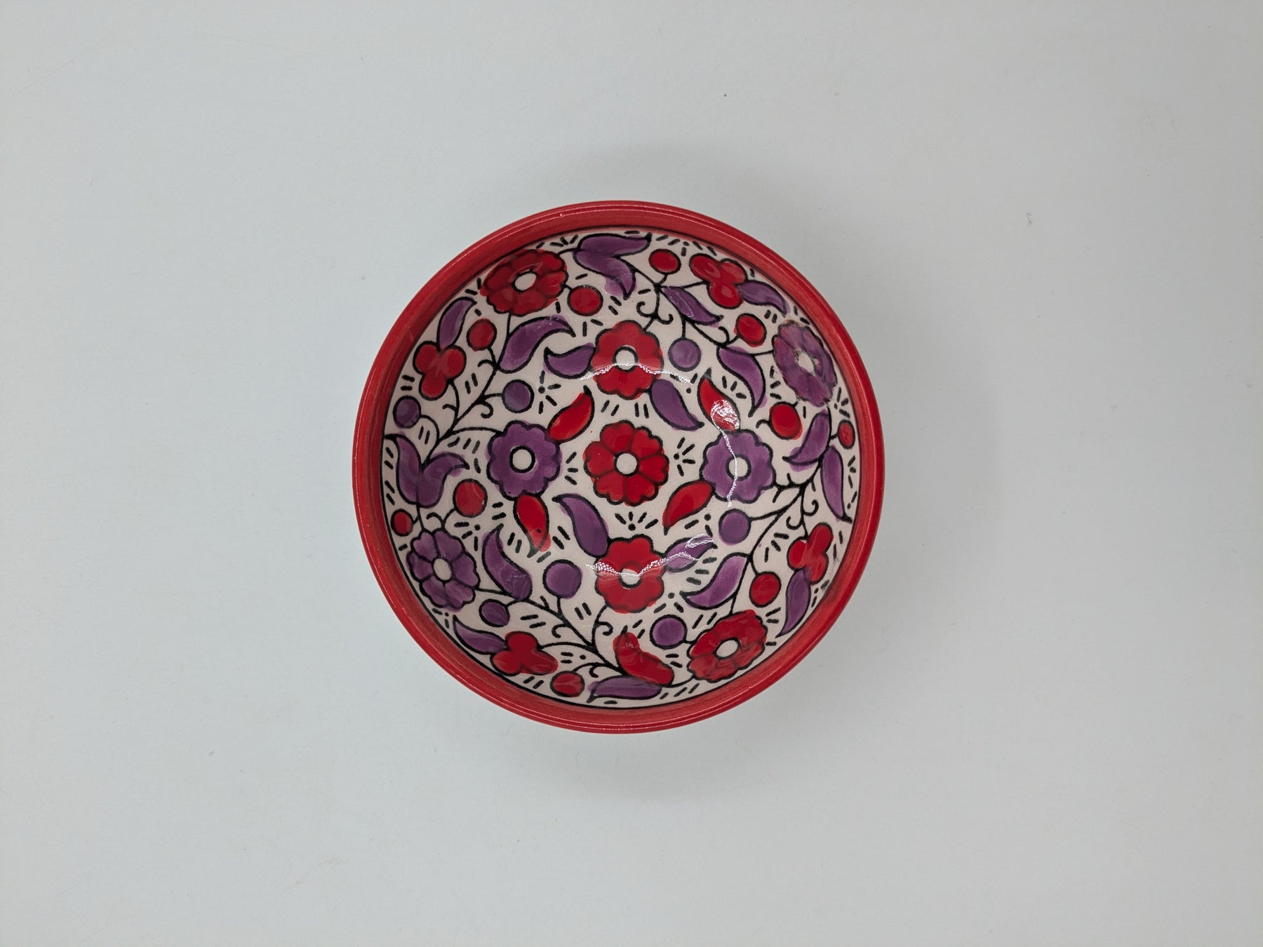 Serving bowl 18 cm - red/lavender