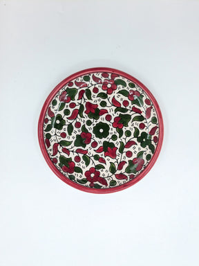 Taartbord - bordeaux/groen