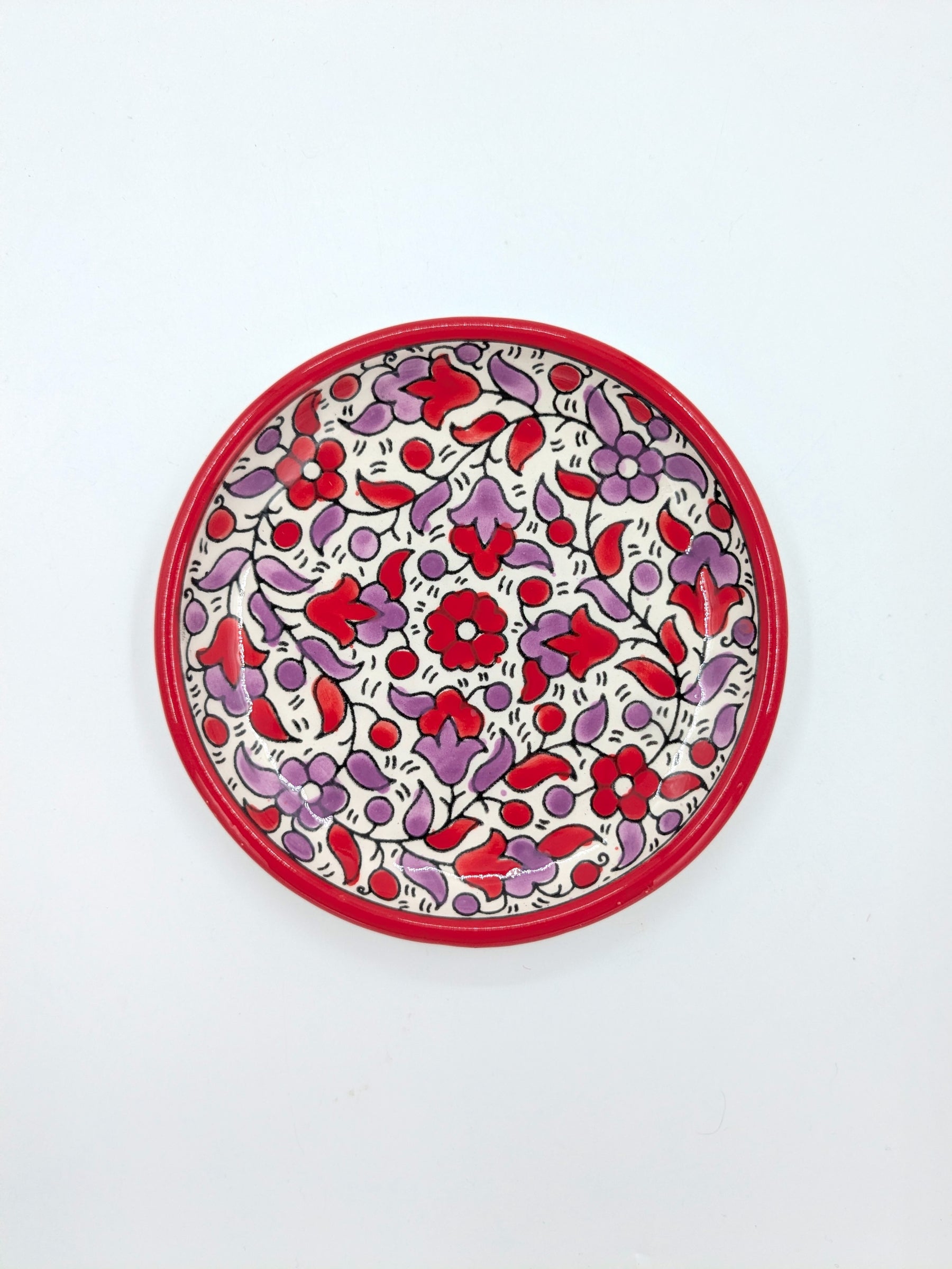Gebaksbord - rood/lavendel