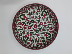Serverings skål 18 cm - bordeaux/grøn