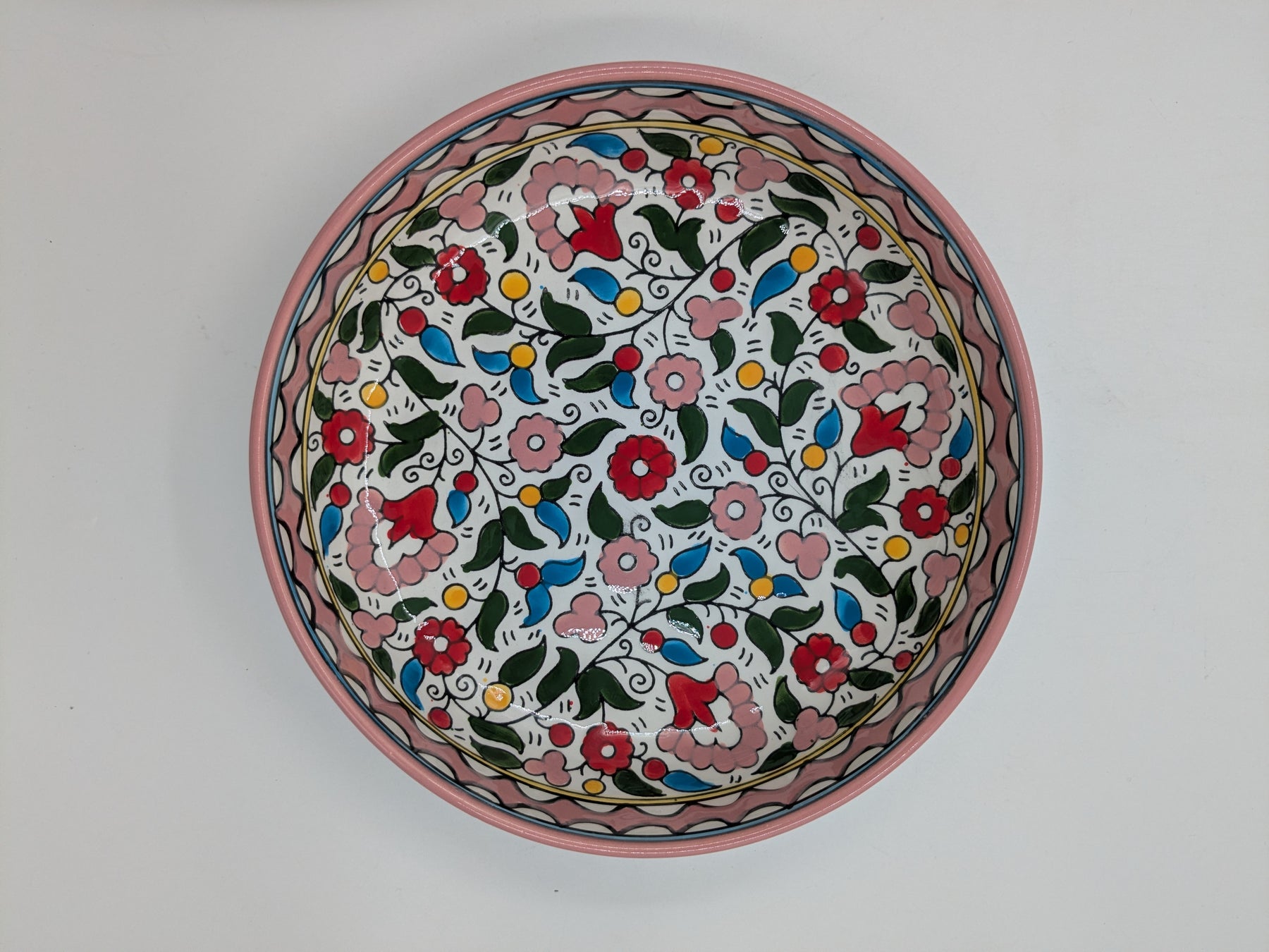 Serveerschaal 18 cm - bordeaux/groen