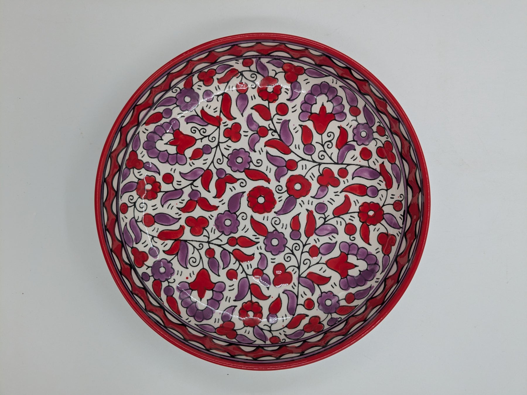 Fuente para servir 23 cm - rojo/lavanda