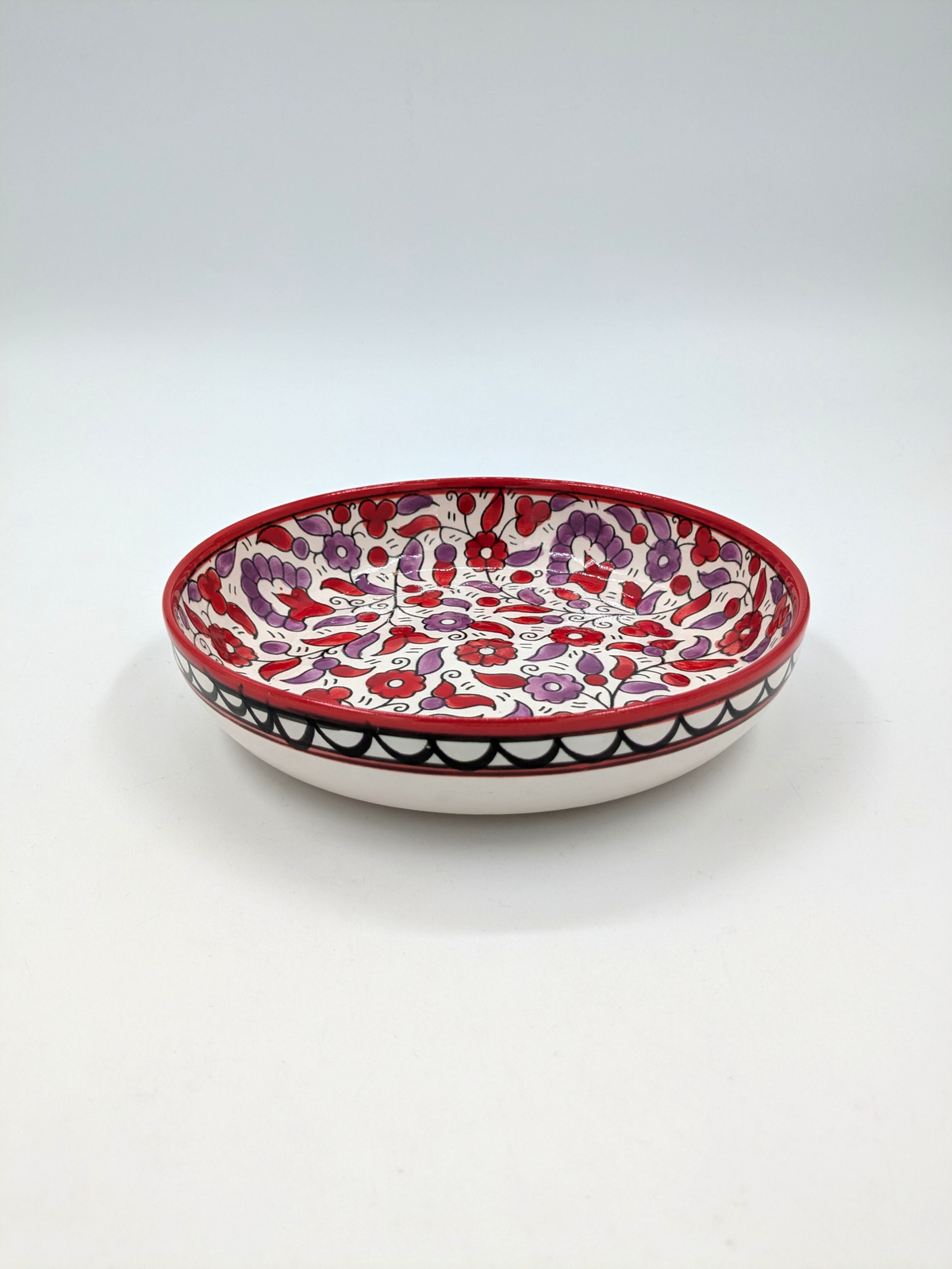 Tapasschale 11 cm - Bordeaux/Grün