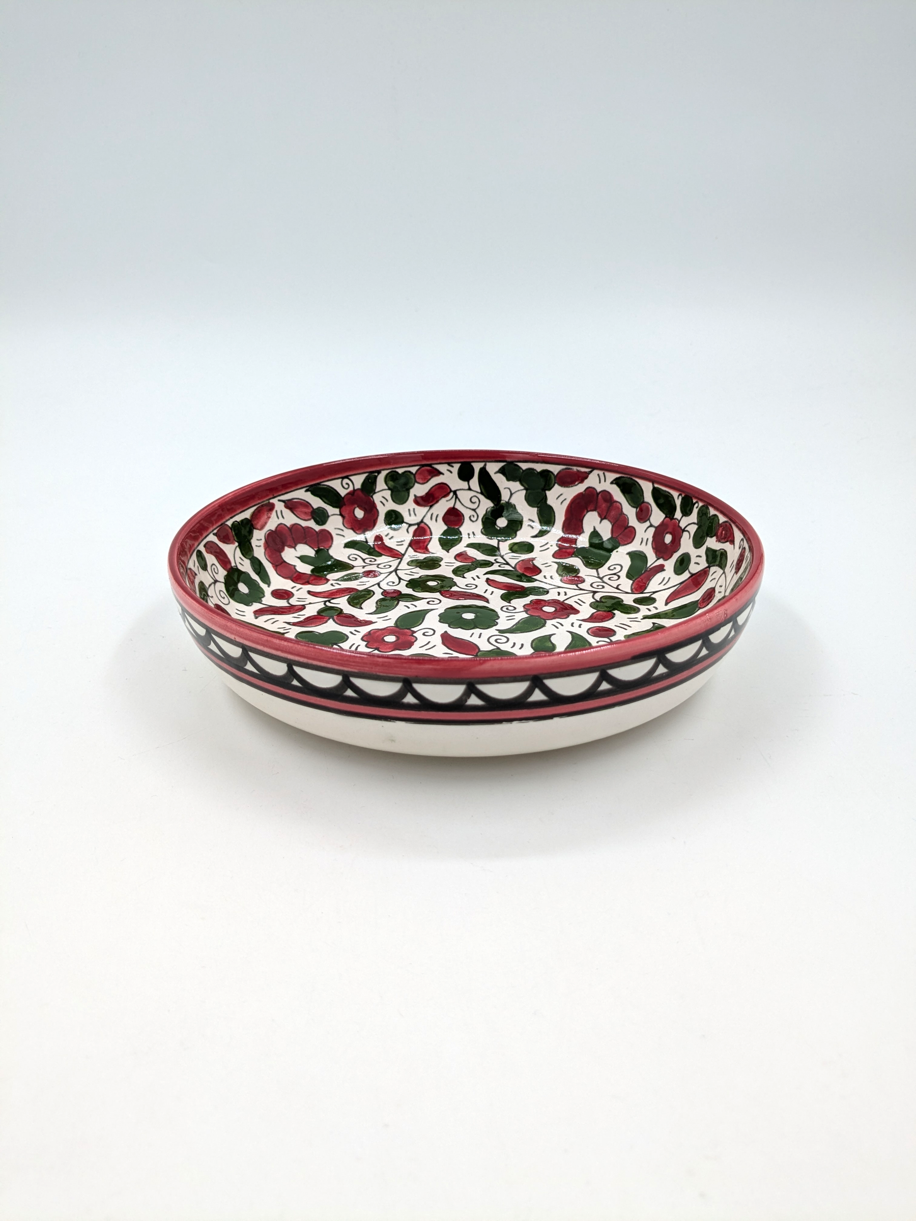 Tapaskom 11 cm - bordeaux/groen
