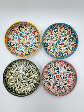 Large bundle of 4 handmade Palestinian ceramic dishes - 23 cm