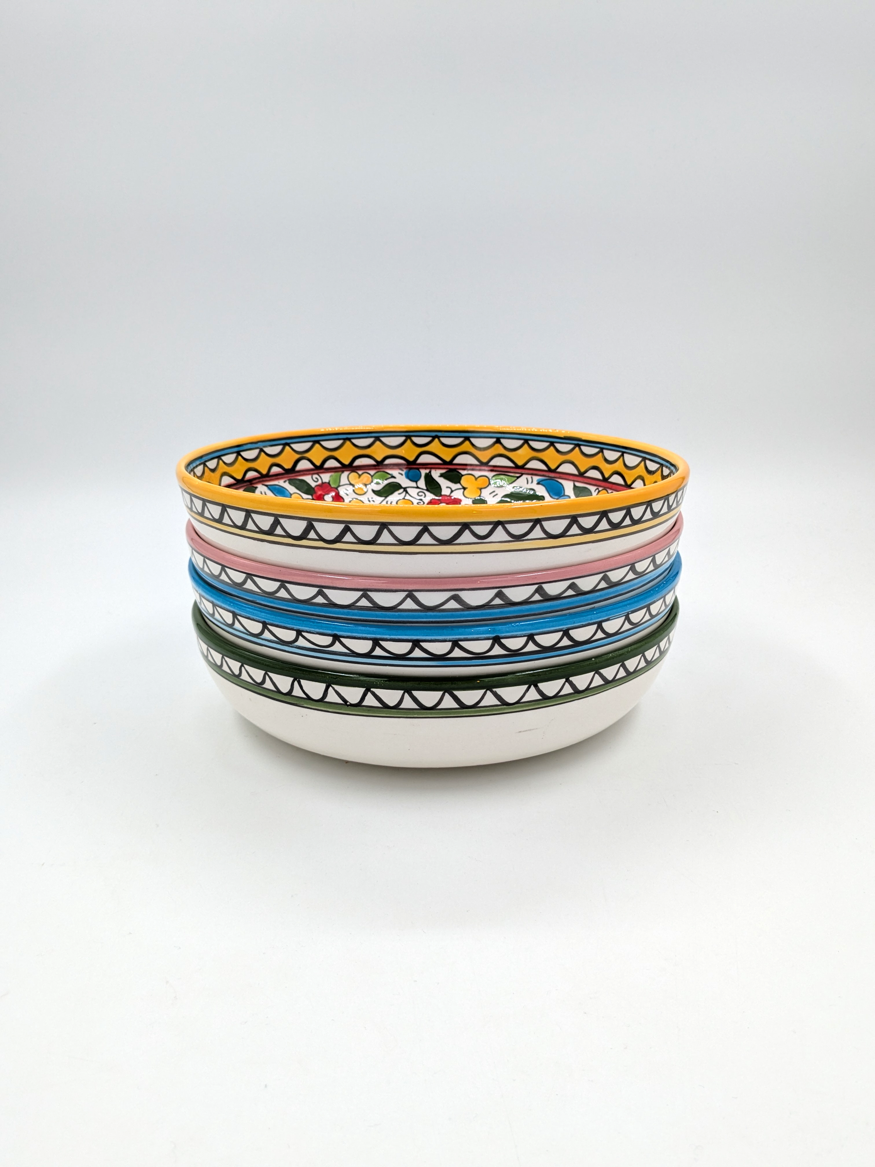 Large bundle of 4 handmade Palestinian ceramic dishes - 23 cm