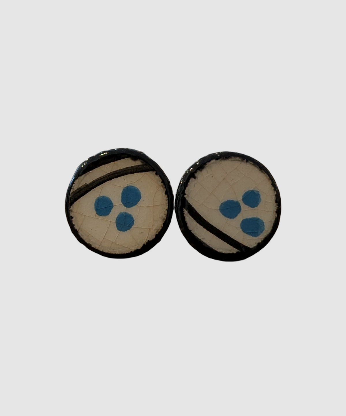 Boucles d'oreilles artisanales en céramique palestinienne- M