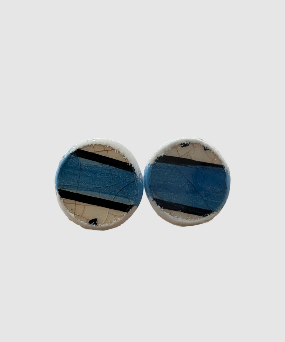 Boucles d'oreilles artisanales en céramique palestinienne- M