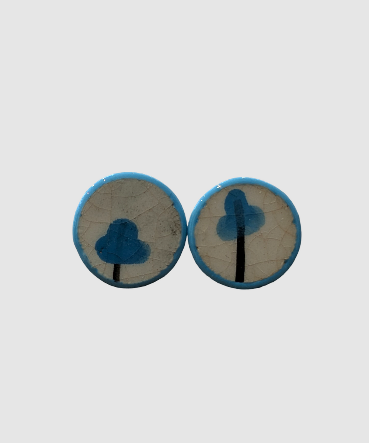 Boucles d'oreilles artisanales en céramique palestinienne- M