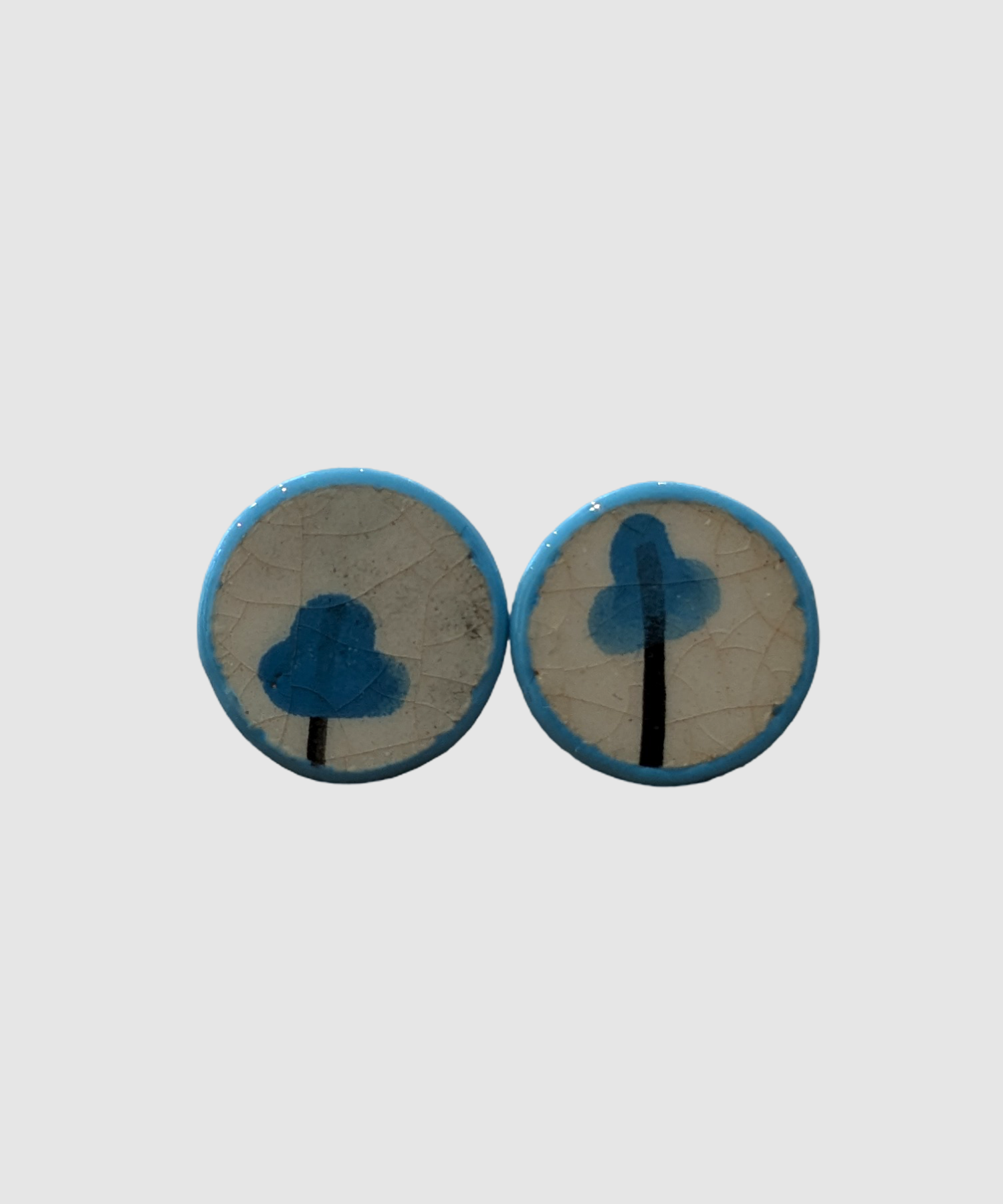Boucles d'oreilles artisanales en céramique palestinienne- M