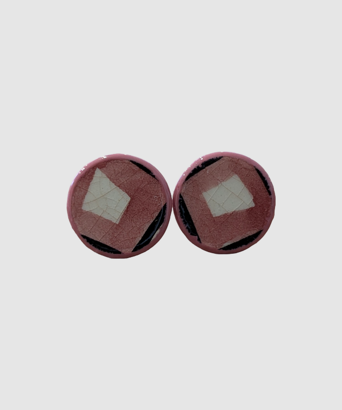 Boucles d'oreilles artisanales en céramique palestinienne- M