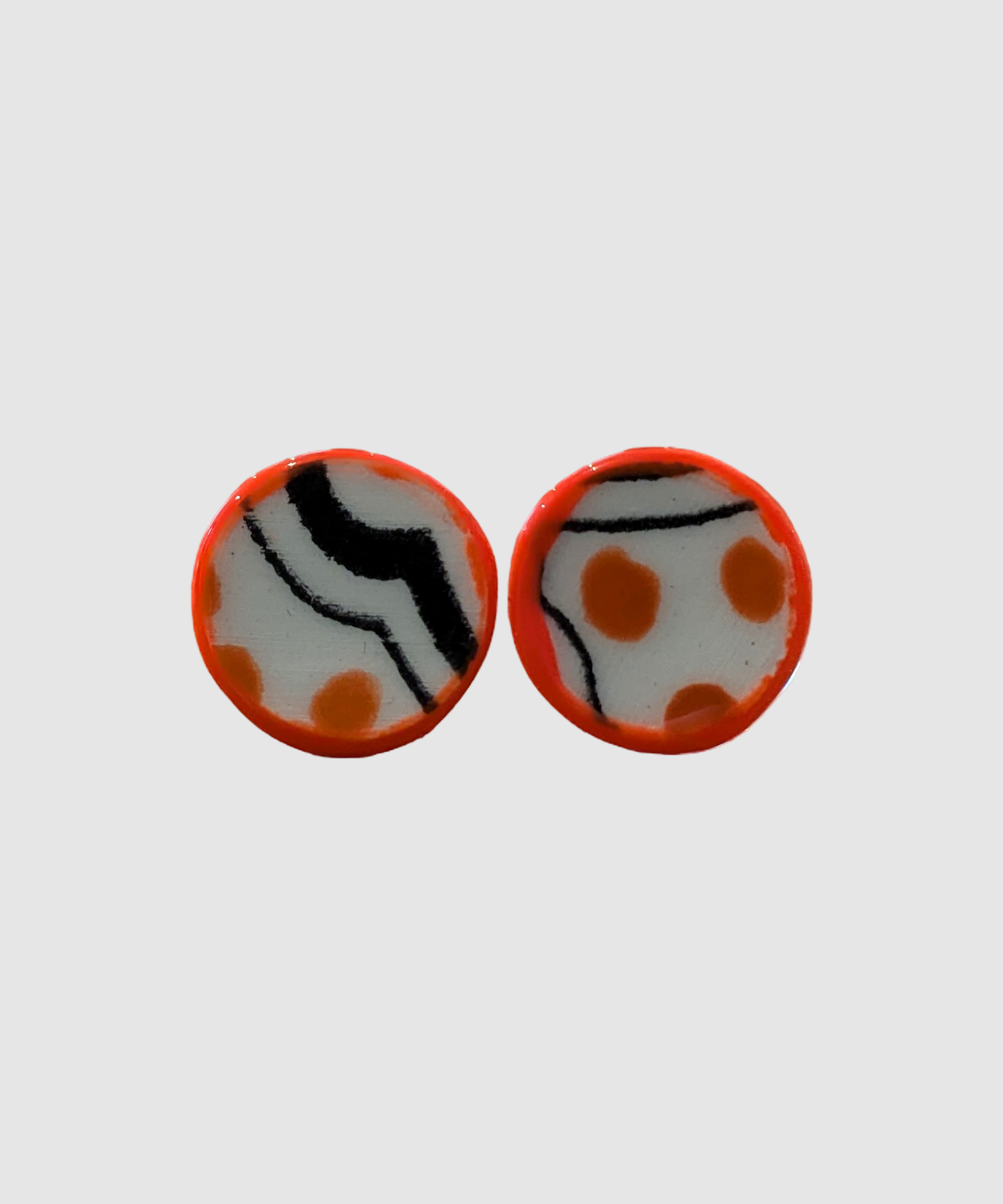 Boucles d'oreilles artisanales en céramique palestinienne- M